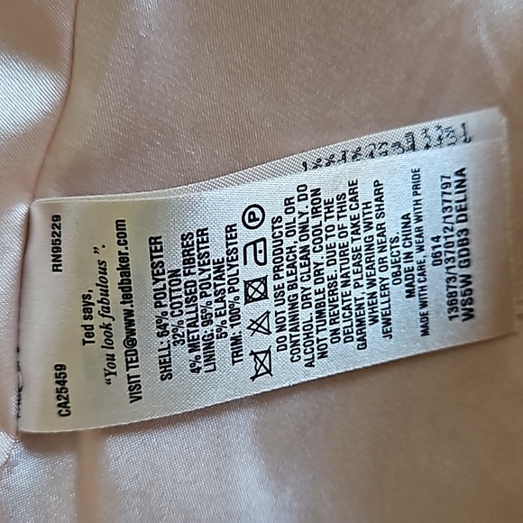 TED BAKER: NWT Ballet Pink jacquard print fit and flare dress - Picture 8 of 8